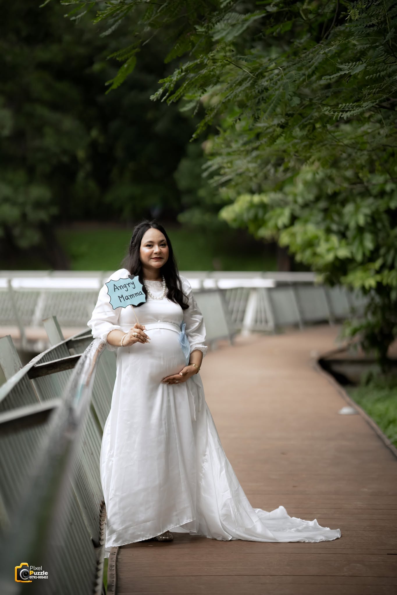 Expecting mother during an outdoor maternity portrait session