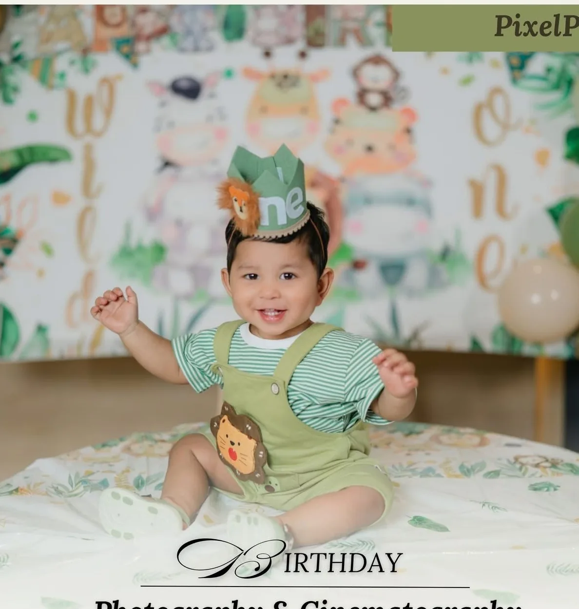 Smiling child at a birthday shoot