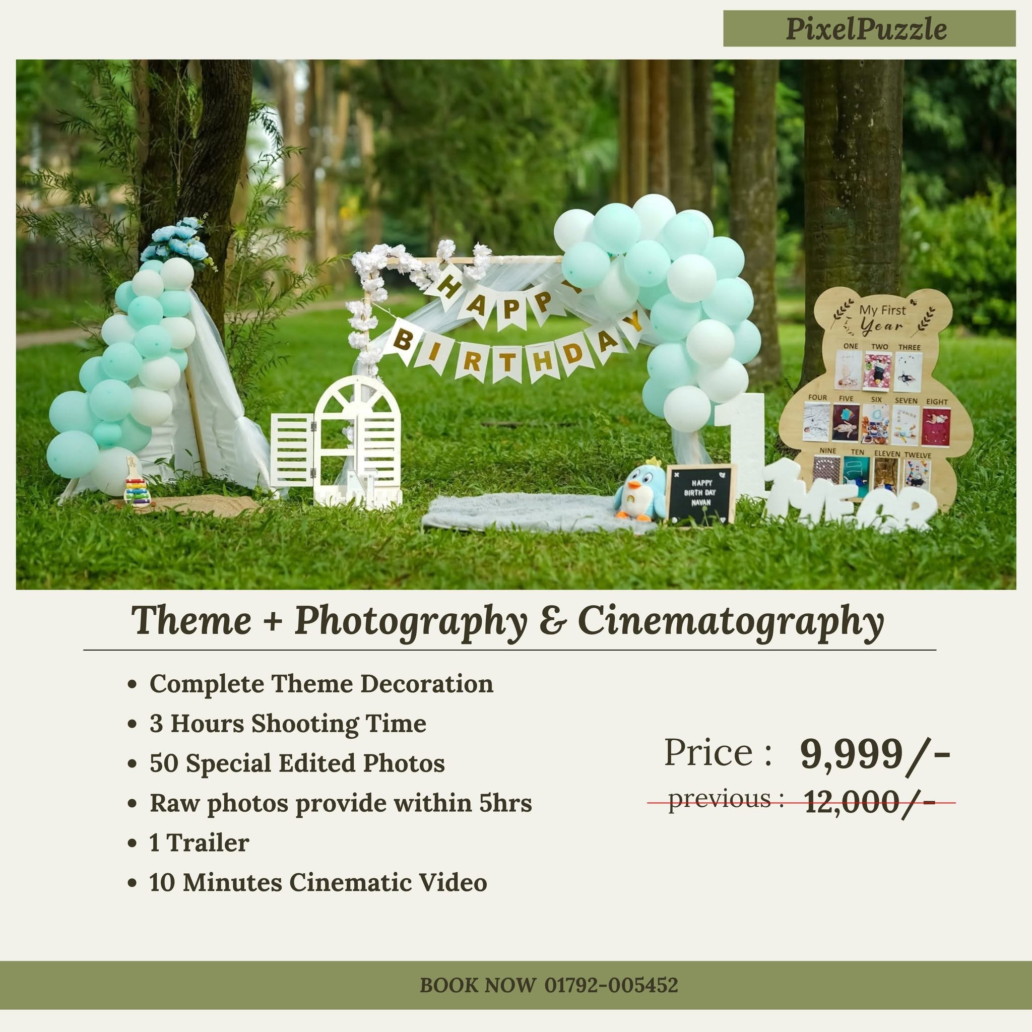 Theme Photography and Cinematography rate card